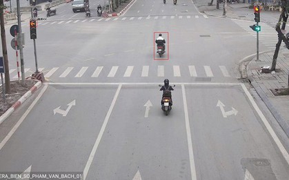 Chỉ trong 1 ngày, camera AI "bắt" được 703 lượt xe vượt đèn đỏ tại một ngã tư ở Hà Nội