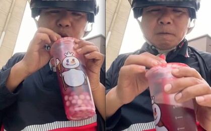 Shipper 50 tuổi lần đầu uống 1 cốc Mixue, thắc mắc về trân châu khiến dân mạng nghẹn ngào