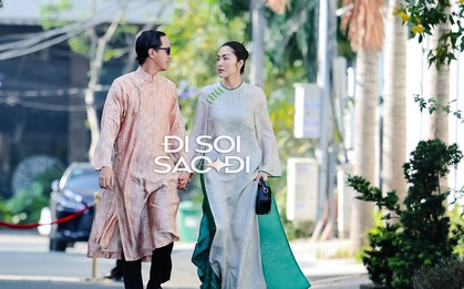 "Info" áo dài cực phẩm trong bức hình đỉnh như tạp chí của Hà Tăng và chồng