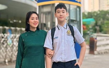 Lê Phương khoe ảnh đưa con trở lại trường, dân tình "soi" học phí nơi cậu cả đang theo học mà "ngã ngửa"