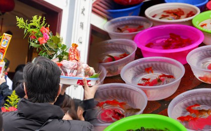 Người dân Hà Nội chen chân đến Phủ Tây Hồ ngày Rằm tháng Giêng dâng lễ, phóng sinh cầu bình an