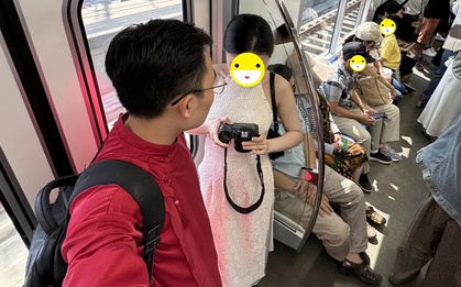 Cảnh nam sinh ngồi bấm điện thoại khi bà bầu đứng suốt 30 phút trên tàu metro số 1 gây tranh cãi dữ dội