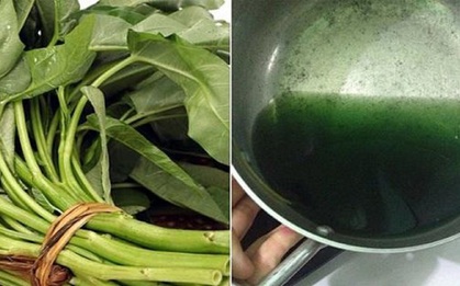 Vì sao nước rau muống luộc có màu xanh đen?