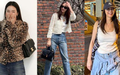 "Nữ hoàng nước mắt" Choi Ji Woo đam mê mặc quần jeans, bảo sao quá trẻ trung và năng động ở tuổi 50