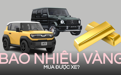 Vàng lên giá 100 triệu đồng/ lượng, chỉ 3 cây là mua được VinFast VF 3, còn mua G63 cần bao nhiêu?