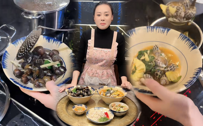 Ở biệt thự triệu đô nhưng Phương Oanh vẫn sử dụng bộ bát đĩa cũ vài trăm nghìn đồng, ấy thế mà dọn mâm lại trông ngon mắt như ngoài hàng