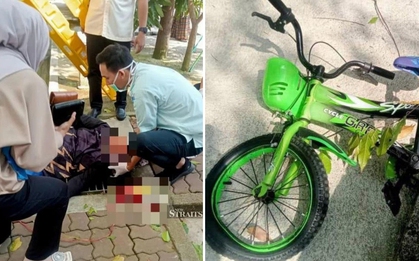 Đang đi trên đường, người phụ nữ bị xe đạp từ tầng 12 rơi trúng đầu