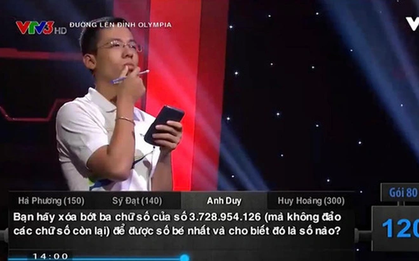 Bài toán Olympia yêu cầu xóa 3 chữ số khiến thí sinh toát mồ hôi hột, dân mạng thi nhau giải đố cả buổi không ra