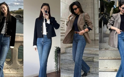 Quần ống loe đẹp xuất sắc: Giấu khuyết điểm tốt hơn quần ống rộng, tôn dáng hơn quần bó, giúp chân thon dài