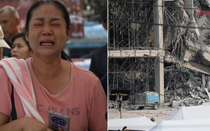 "Tôi cảm thấy tuyệt vọng": Tiếng khóc thảm thương của người phụ nữ có chồng con đang nằm trong đống đổ nát của toà nhà sụp đổ ở Bangkok