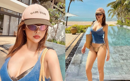 "Phú bà" showbiz Việt diện áo tắm khoe sắc vóc nuột nà, U40 vẫn đẹp như búp bê