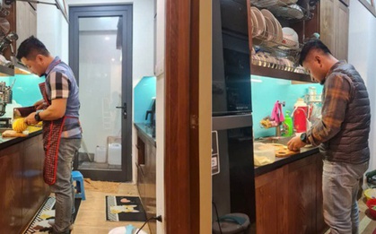 Gia đình nào có được người chồng, người cha xịn như bố bỉm này thì đúng là thắng đời 10-0