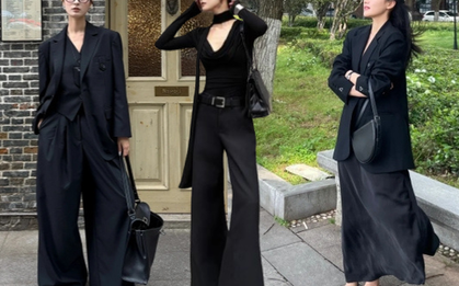 Diện "cả cây" màu đen không bao giờ lỗi mốt, bù lại rất sang trọng và đầy khí chất