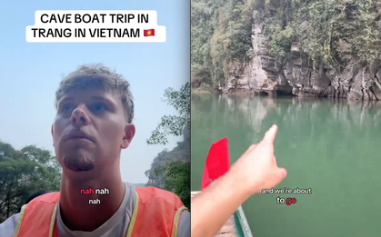 Khách Tây "sốc" khi người Việt có thể đưa mình vào trong hang động nhỏ xíu, làm 1 hành động với cô lái đò khiến netizen vỗ tay rần rần