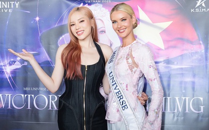 Miss Universe 2024 Victoria Kjær Theilvig Jakrajutatip mặc áo bà ba đến thăm Việt Nam