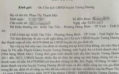 Nữ chủ nhà hàng viết đơn đòi Chủ tịch huyện trả tiền cơm “tiếp khách”