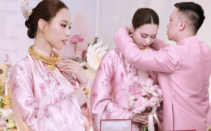 HOT: Á hậu Vbiz công khai chồng doanh nhân trong lễ ăn hỏi bí mật, vàng sính lễ trĩu cổ gây choáng!