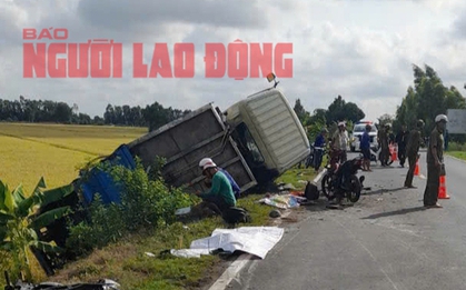 Trên đường về quê, 4 người bị xe tải chở rác tông thương vong tại Long An