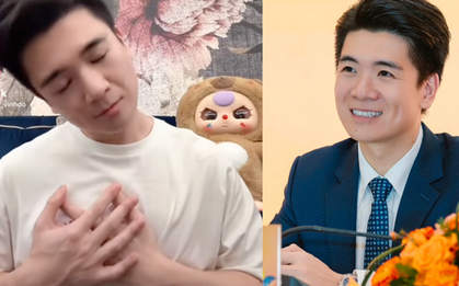 Thiếu gia nhà bầu Hiển xả vai chủ tịch bắt trend "nháy mắt Kim Seon Ho", hoa hậu Đỗ Mỹ Linh liền có phản ứng này