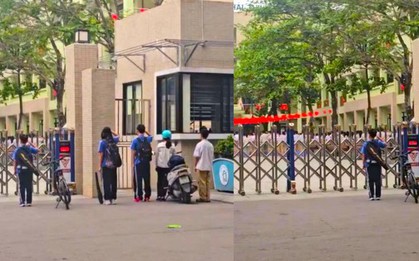 Đi học muộn, 5 học sinh đến cổng trường bỗng đứng khựng lại và làm hành động nhận về "bão tim"