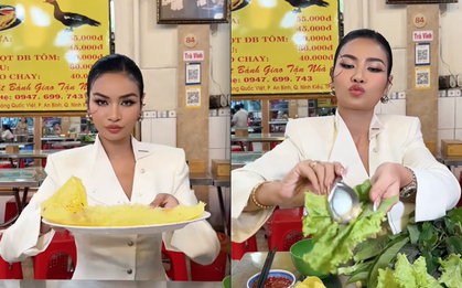 Á hậu người Thái mukbang bánh xèo Việt Nam như "máy nghiền chất xơ", netizen rần rần chỉ vì thái độ này