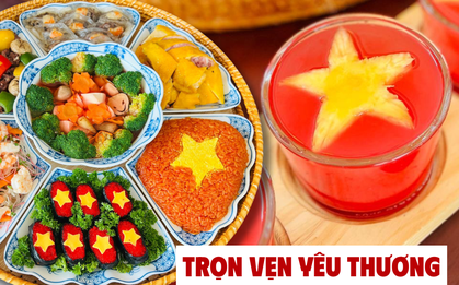 Chiêm ngưỡng mâm cơm "màu cờ sắc áo" của mẹ đảm Hà Nội mừng 50 năm thống nhất gói trọn cả tình yêu đất nước