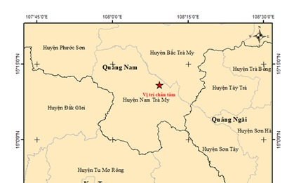 Mới xảy ra ba trận động đất liên tiếp ở Quảng Nam