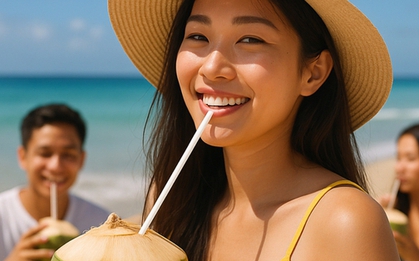 Tôi đi chơi vẫn chăm uống loại nước vừa lành vừa sạch này vì nó chống tia UV, ngăn sạm da cực tốt