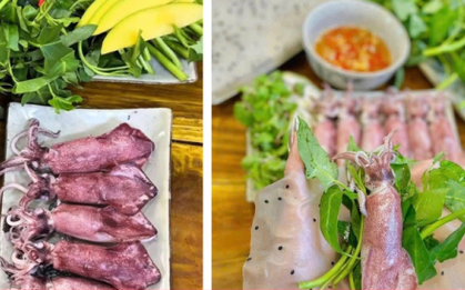 Vì sao món mực hấp cuốn rau muống bánh tráng gây sốt mạng?