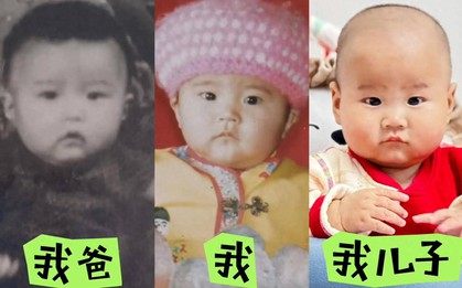 Gen nhà nội quá mạnh: 3 thế hệ giống hệt nhau như anh em sinh ba