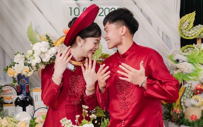 Vợ Hồ Văn Cường khoe vàng đeo trĩu cổ, nặng tay trong lễ ăn hỏi