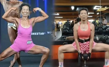 Bã lão U80 có cơ bụng 6 múi, dù già nhất vẫn đoạt giải cuộc thi thể hình