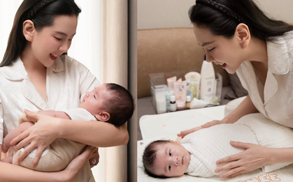 Mai Ngọc sau 2 tháng làm mẹ: Mặc đồ ngủ để mặt mộc bế con, cơ thể vẫn còn vết sẹo dài
