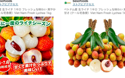 Giá vải thiều Việt Nam bán trên Amazon Nhật Bản giá nửa triệu đồng/kg