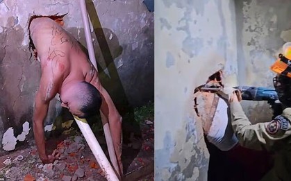 Tù nhân vượt ngục kẹt trong tường vì đào lỗ quá bé, phải gọi cảnh sát giải cứu