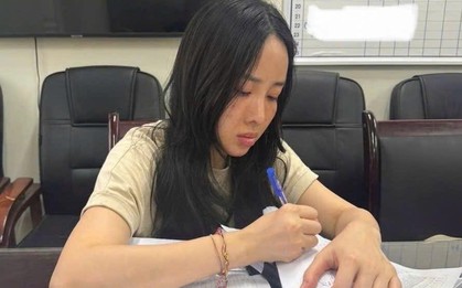 Hình ảnh Cún "Bông" Vũ Hồng Phúc tại cơ quan công an