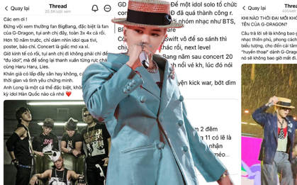 G-Dragon bị hạ bệ, fan BIGBANG flex đáp trả khiến "Threads city" lác mắt!