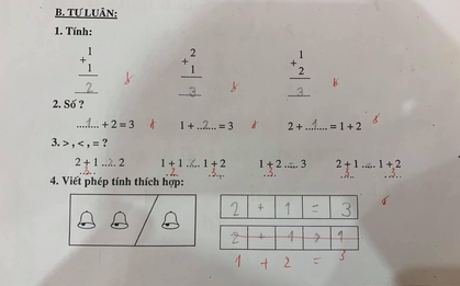 Con gái viết "2 + 1 > 1" vẫn bị gạch sai, người mẹ thắc mắc hỏi dân mạng liền nhận về lý do đầy "tâm phục khẩu phục"