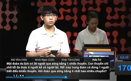Bài toán "chở người sang sông" làm khó cả 4 thí sinh Đường Lên Đỉnh Olympia