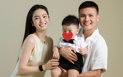 Quang Hải - Chu Thanh Huyền tung ảnh nét căng như poster phim, mừng sinh nhật đầu tiên của cậu quý tử Lido