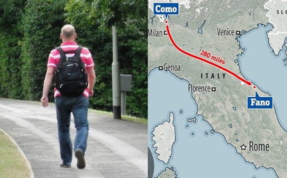 Người đàn ông đi bộ 450km sau khi cãi nhau với vợ