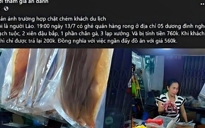 Phạt quán vỉa hè "chặt chém" du khách Lào vài que xiên nướng giá 760 nghìn đồng