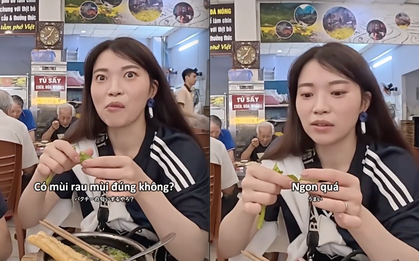 Khách Nhật tròn mắt khi ăn thử 1 loại rau thơm ở Việt Nam: "Ngon ghê á!"