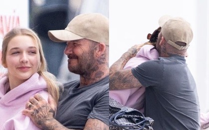 Paparazzi tóm trọn cảnh David Beckham âu yếm con gái út Harper trên du thuyền xa hoa, nhan sắc tiểu thư 14 tuổi gây sốt