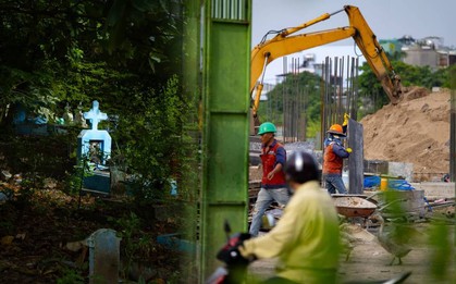 Toàn cảnh ngôi trường tiểu học đang được xây dựng trên nền nghĩa trang lớn nhất TP.HCM
