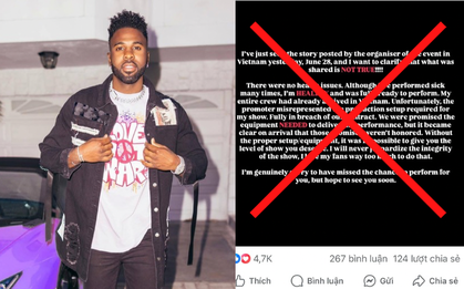 Jason Derulo "quay xe", âm thầm xóa bài đăng tố BTC ở Việt Nam phát ngôn sai sự thật