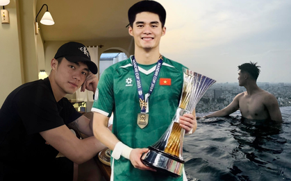 Thủ môn cao 1m91 của U23 Việt Nam lộ loạt ảnh đời thường "hết nước chấm"
