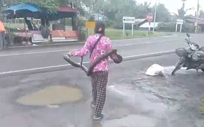Đang đi dạo, bất ngờ thấy cảnh tượng "nổi da gà"