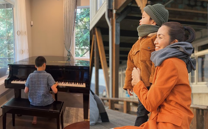 Tình cờ chia sẻ đoạn video "cậu cả" học piano, Tăng Thanh Hà hé lộ cách rèn luyện "người thừa kế" chuẩn phong cách hào môn
