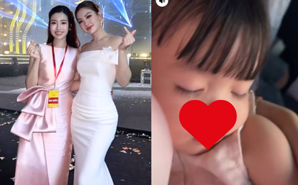 Đỗ Mỹ Linh "lên đồ" sang hết nấc, khí chất chuẩn "dâu hào môn", ôm con đến dự sự kiện tập đoàn nhà bầu Hiển
